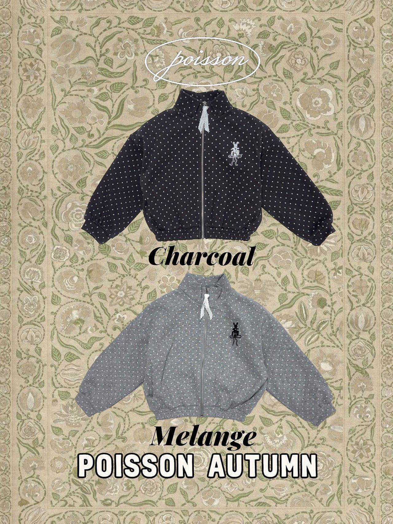 ［poisson］Dot bunny zip-up