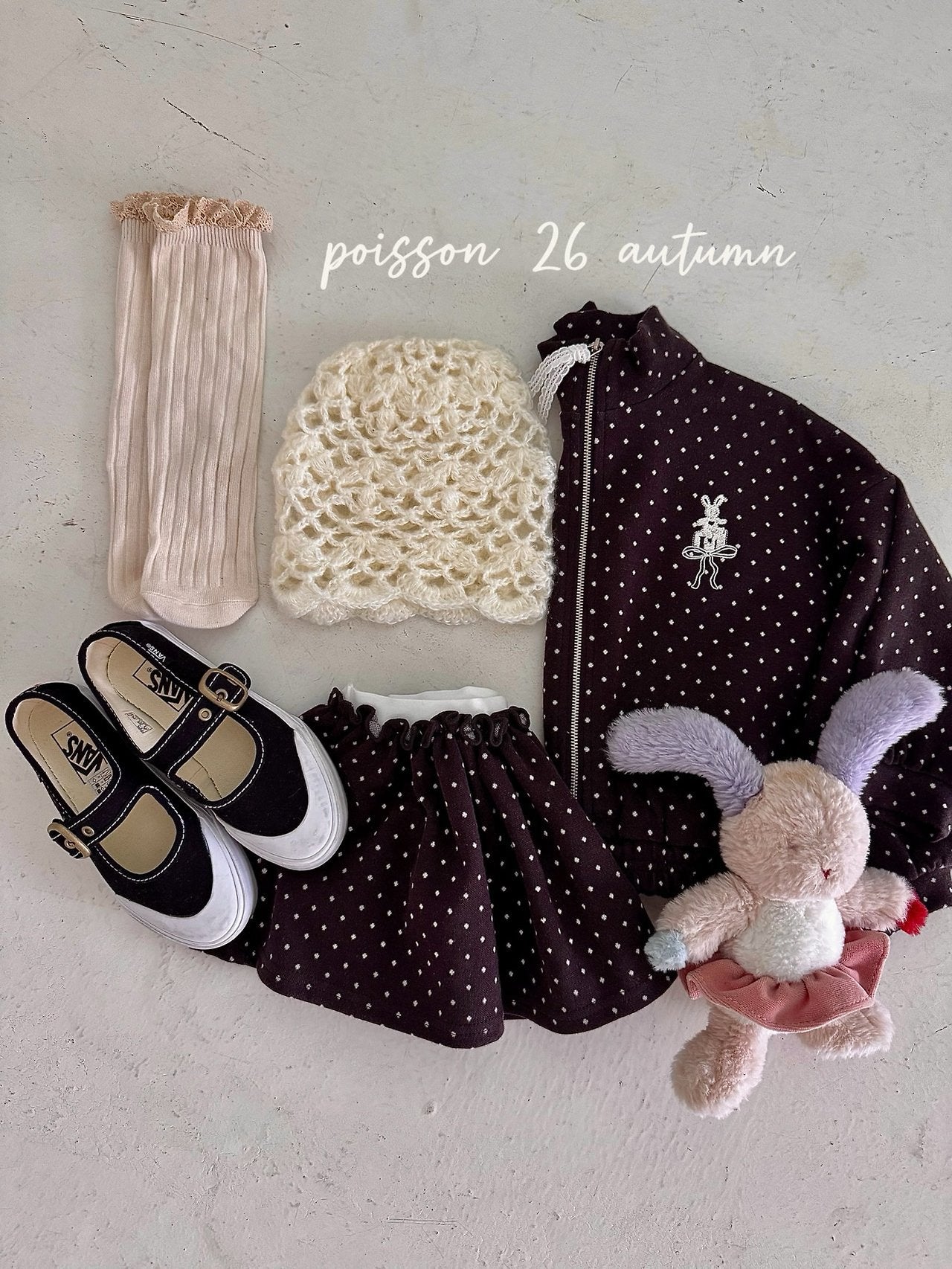 ［poisson］Dot bunny zip-up