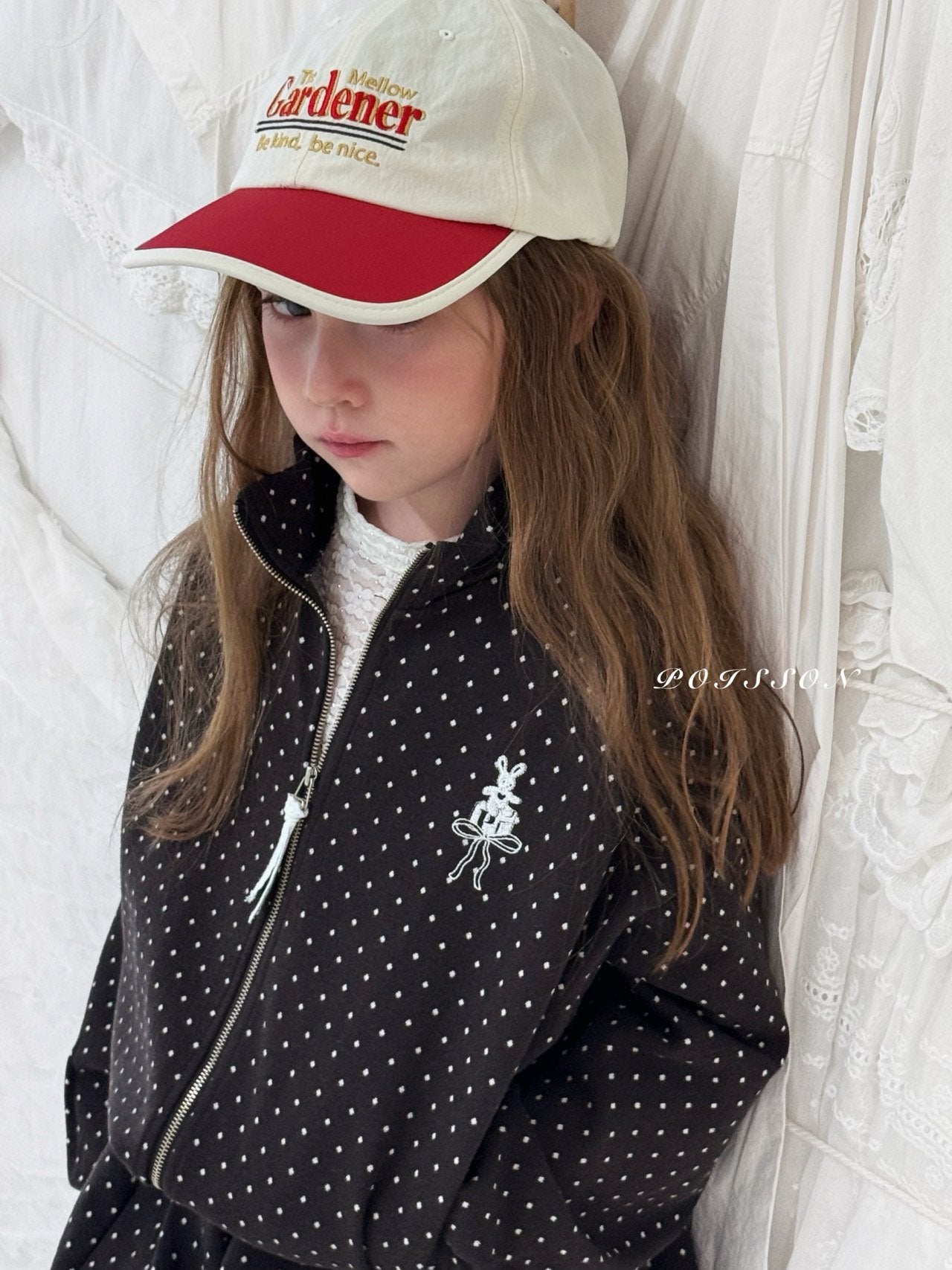 ［poisson］Dot bunny zip-up