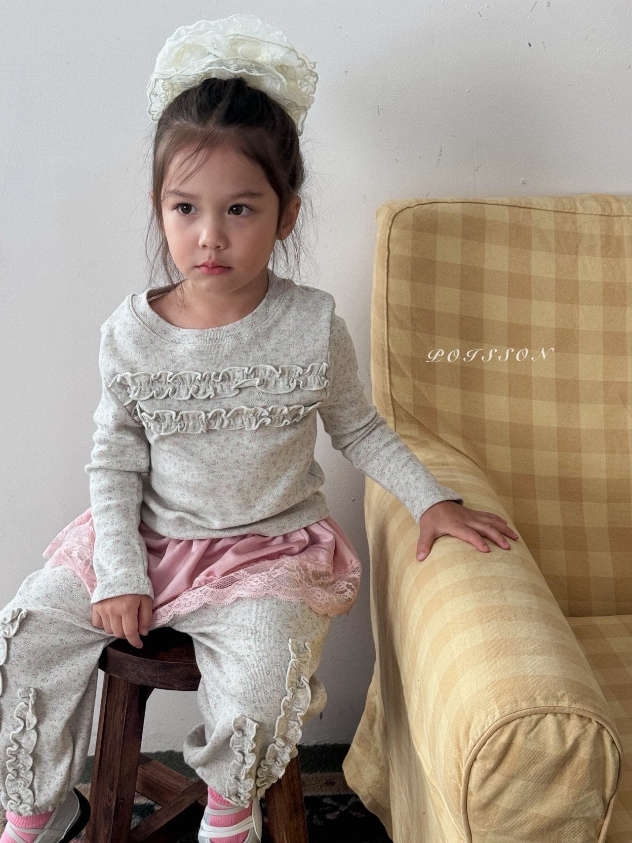 ［poisson］Milky lace layered skirt