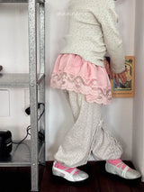 ［poisson］Milky lace layered skirt