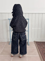 ［poisson］Heart embroidery denim pants