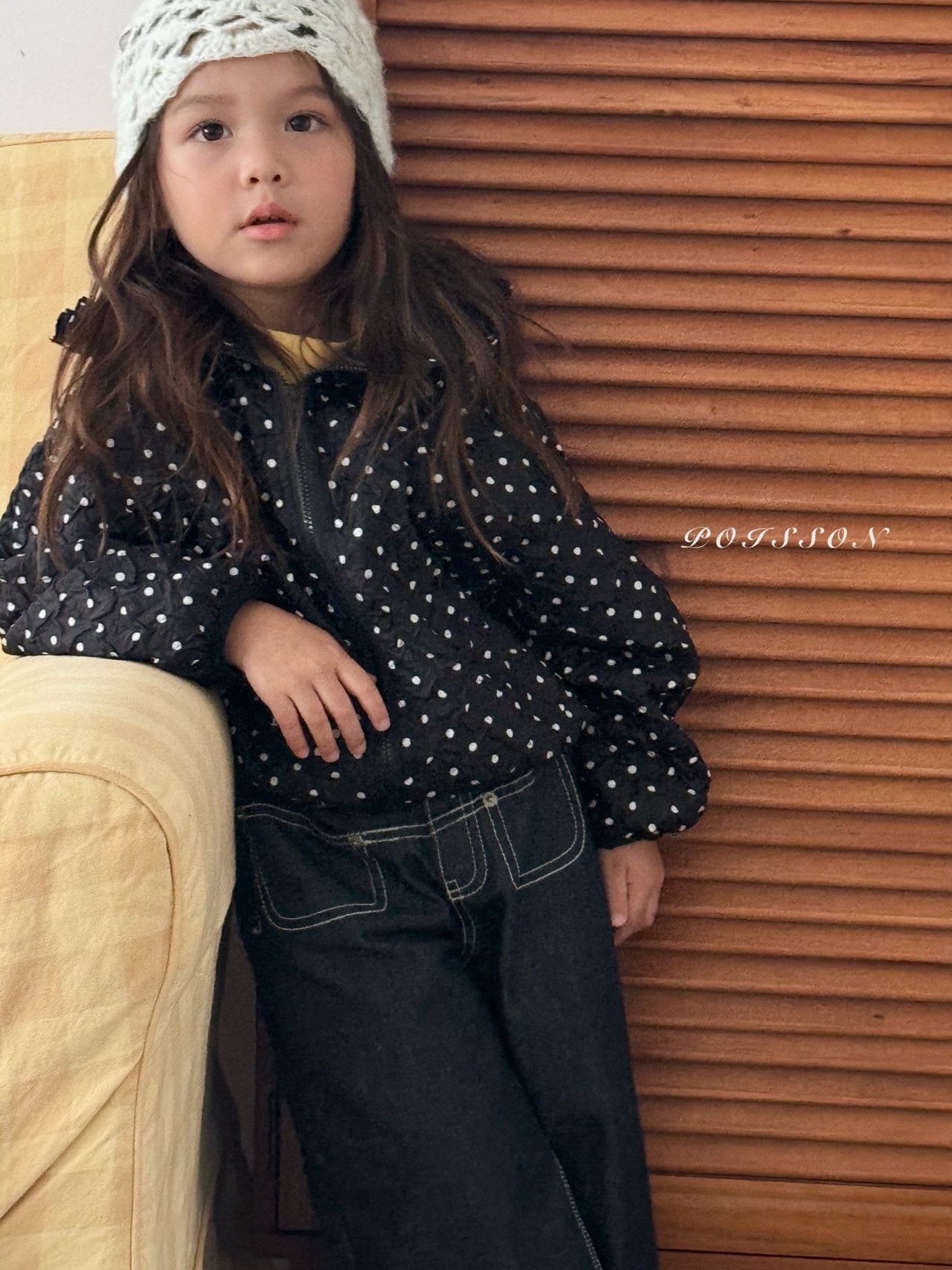 ［poisson］Heart embroidery denim pants
