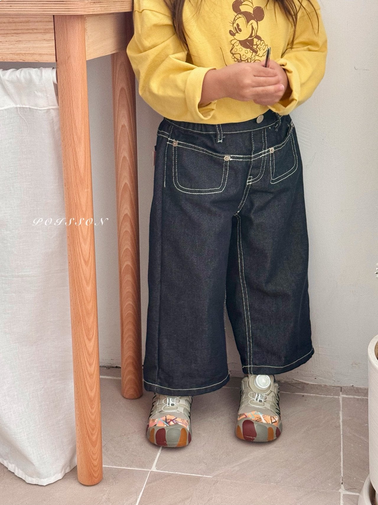 ［poisson］Heart embroidery denim pants