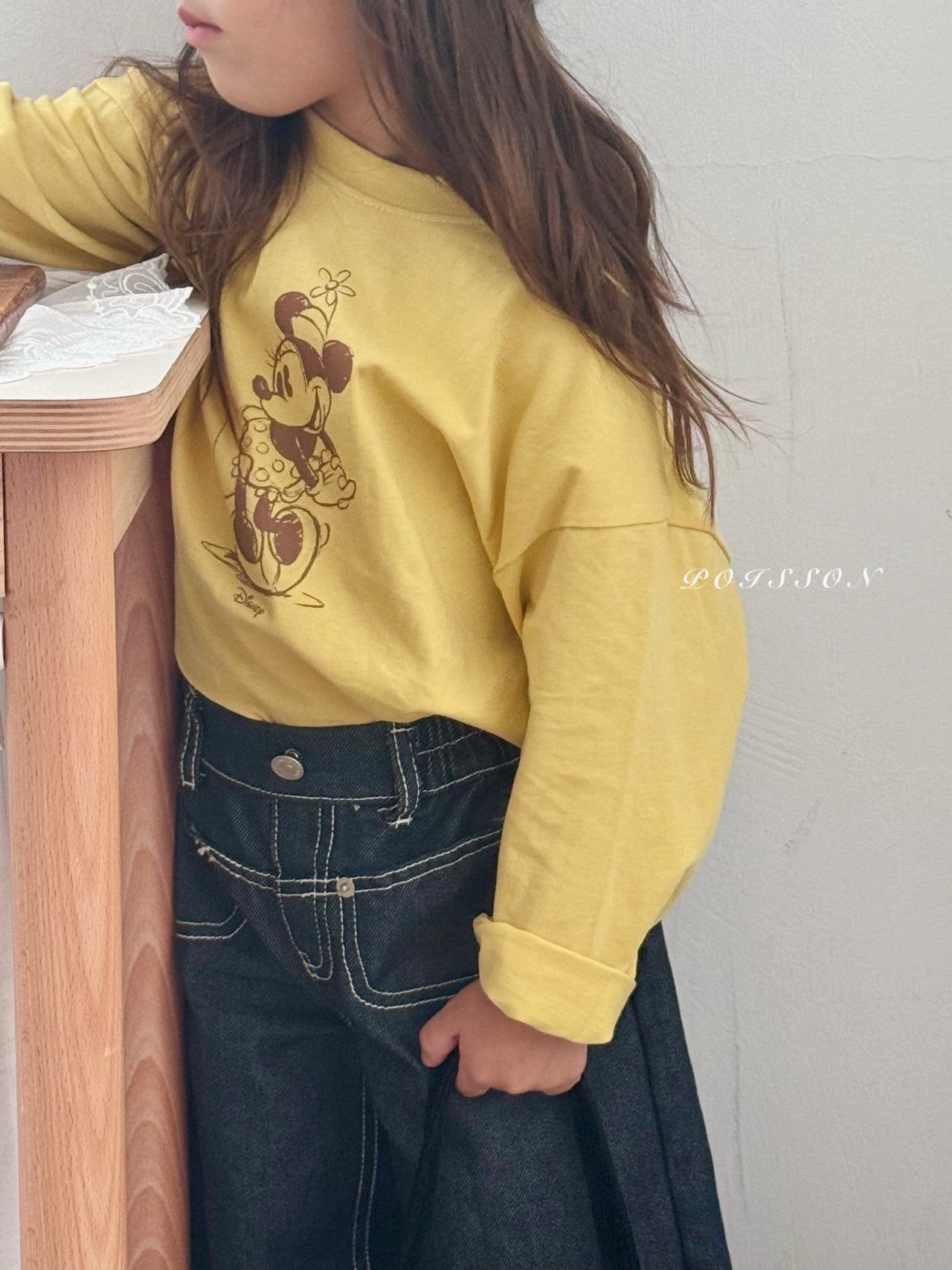［poisson］Heart embroidery denim pants