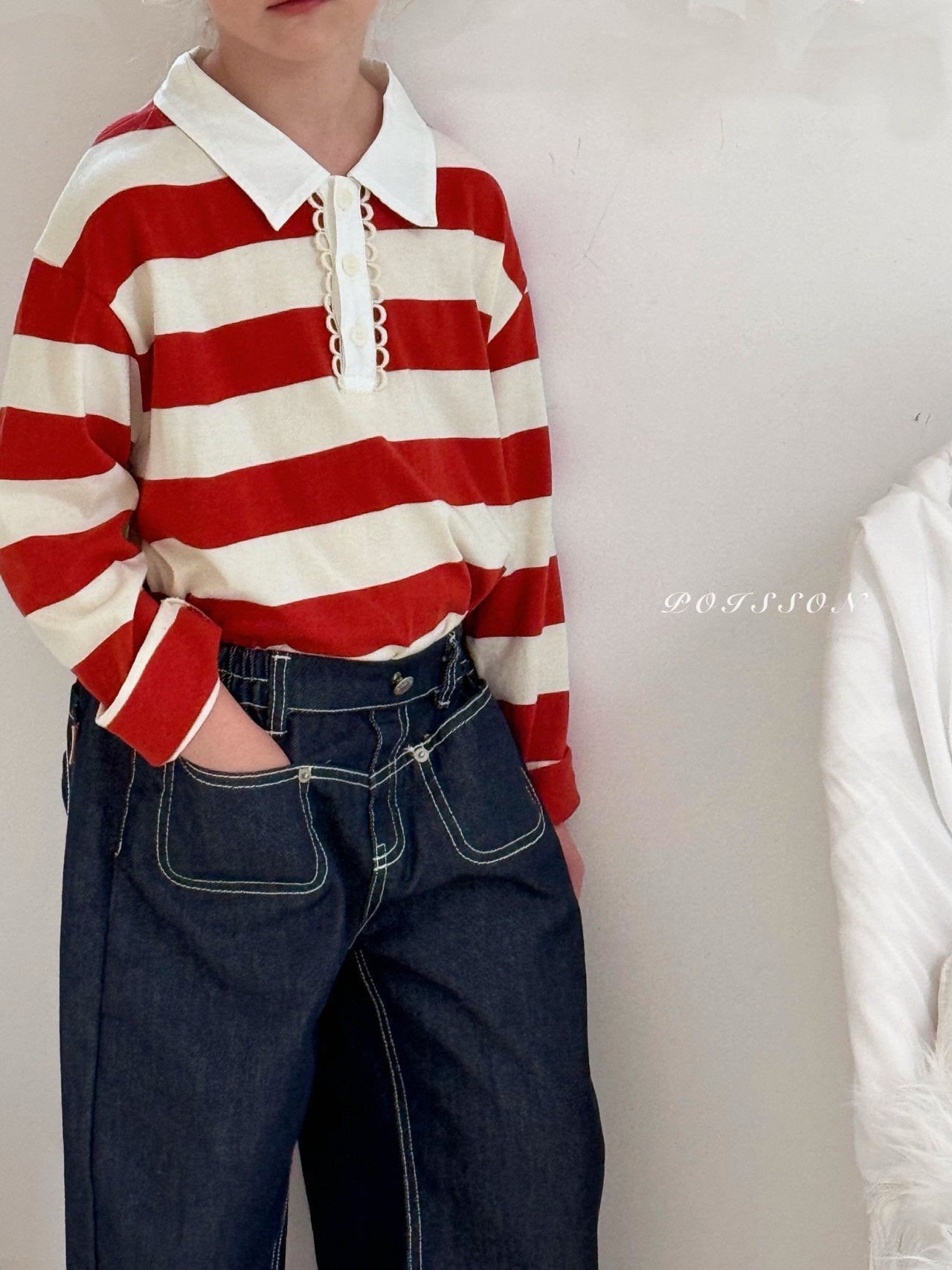 ［poisson］Heart embroidery denim pants