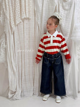 ［poisson］Heart embroidery denim pants