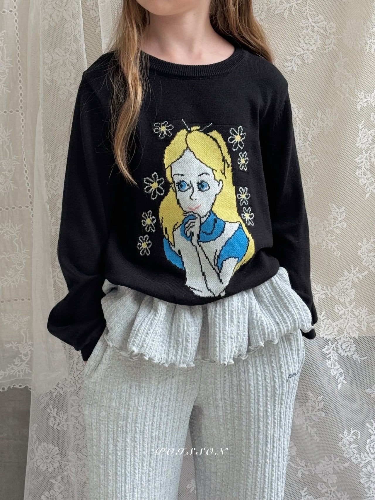 ［poisson］Knit frill pants