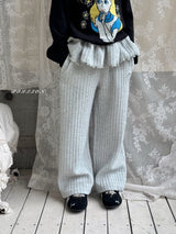 ［poisson］Knit frill pants