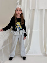 ［poisson］Knit frill pants