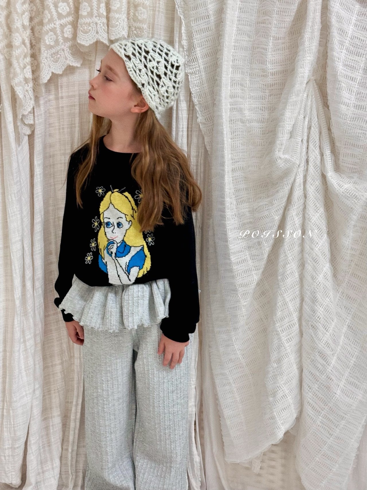 ［poisson］Knit frill pants