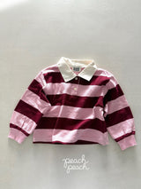［peach peach］Morning stripe collar tops