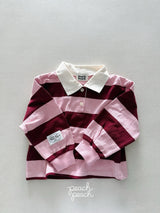 ［peach peach］Morning stripe collar tops