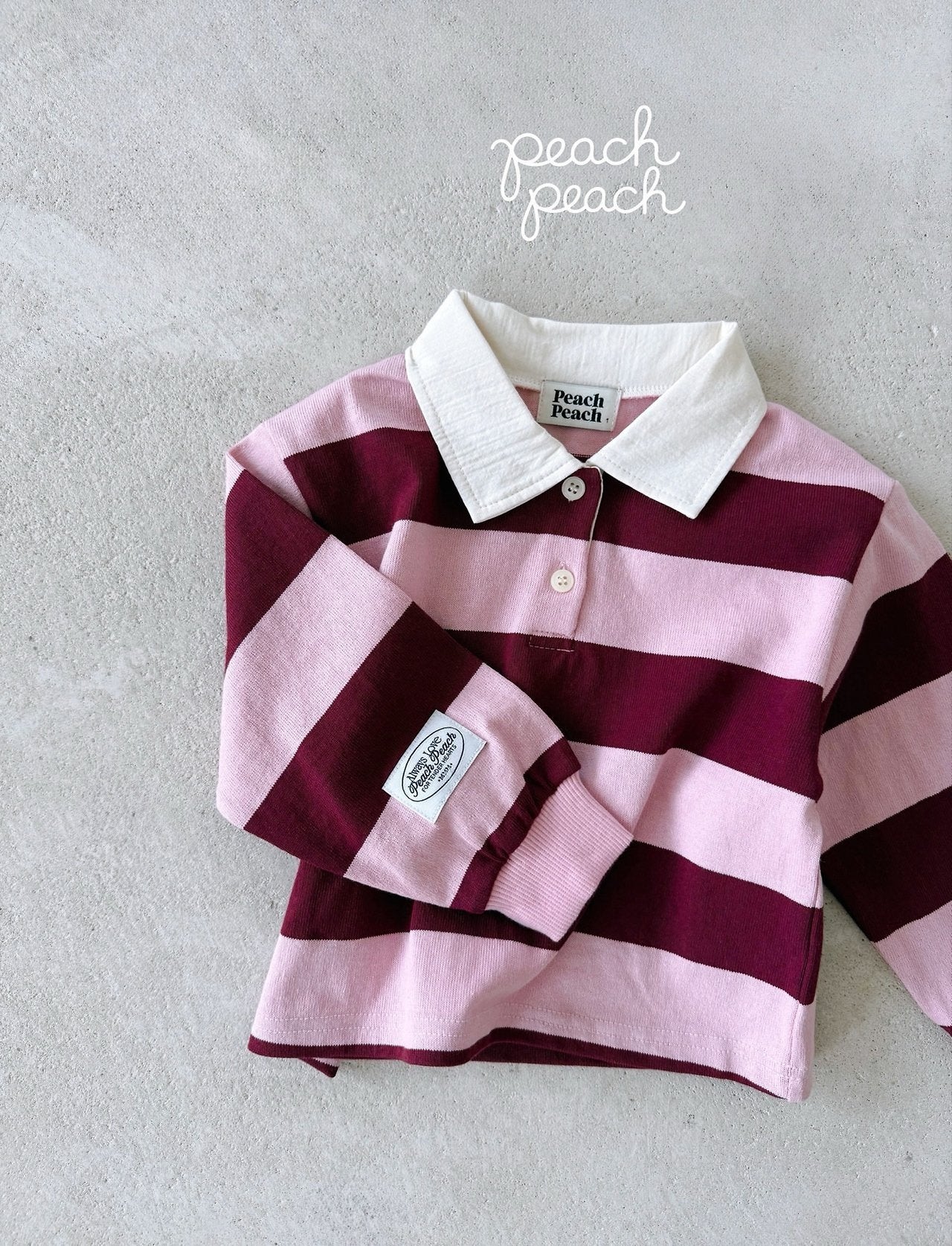 ［peach peach］Morning stripe collar tops