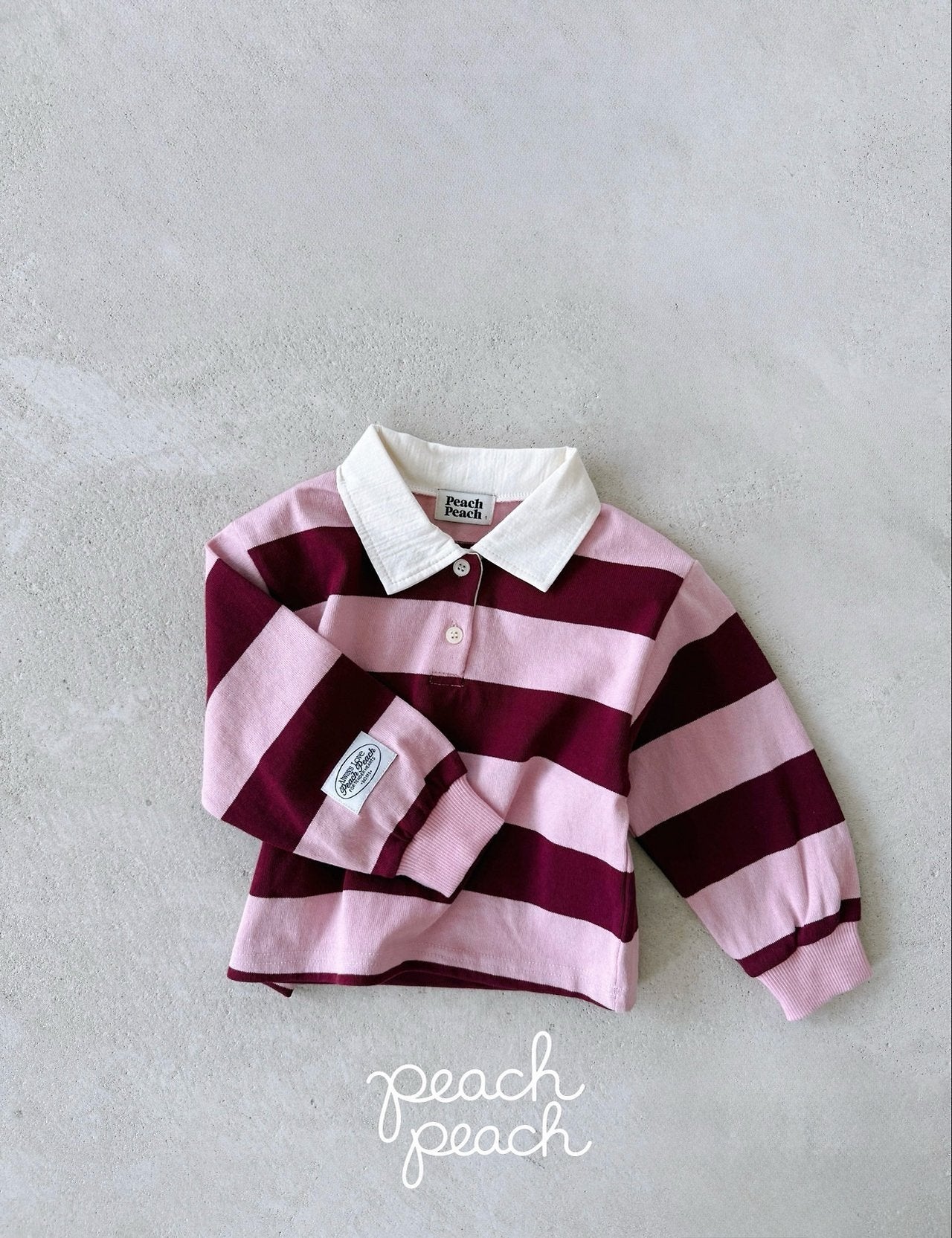 ［peach peach］Morning stripe collar tops