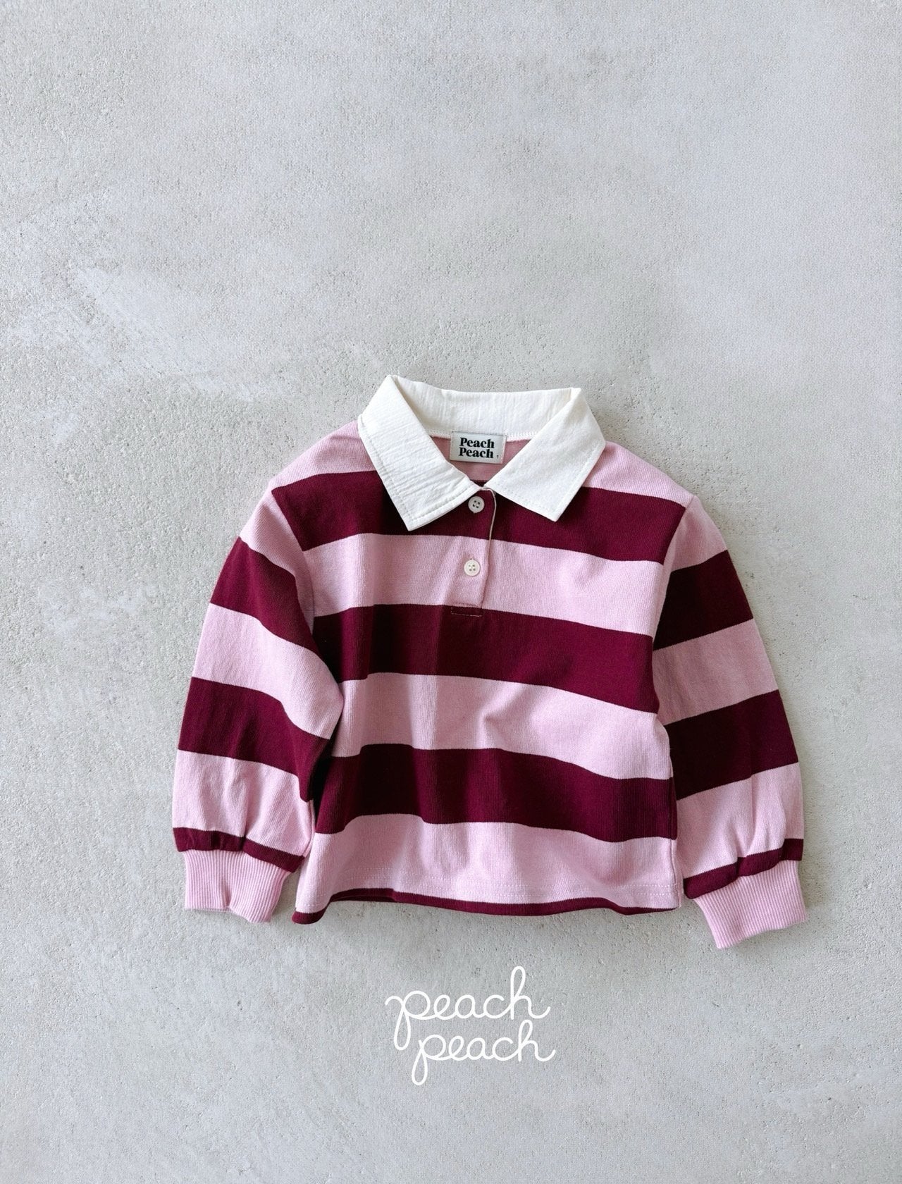 ［peach peach］Morning stripe collar tops