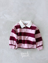 ［peach peach］Morning stripe collar tops