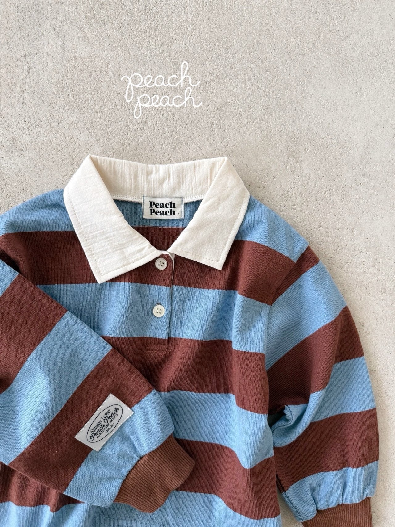 ［peach peach］Morning stripe collar tops