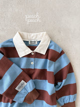 ［peach peach］Morning stripe collar tops