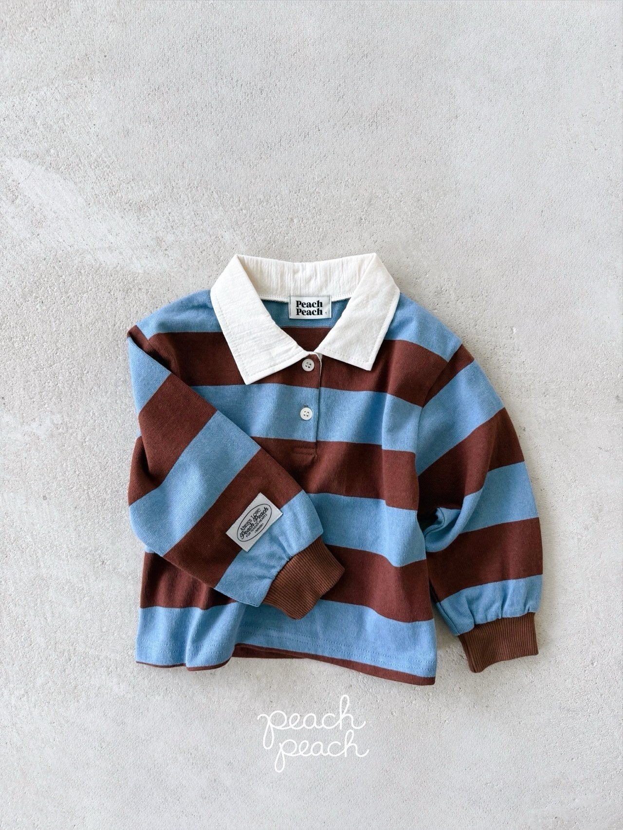 ［peach peach］Morning stripe collar tops