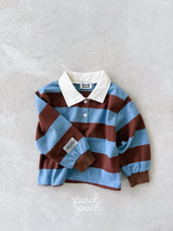 ［peach peach］Morning stripe collar tops