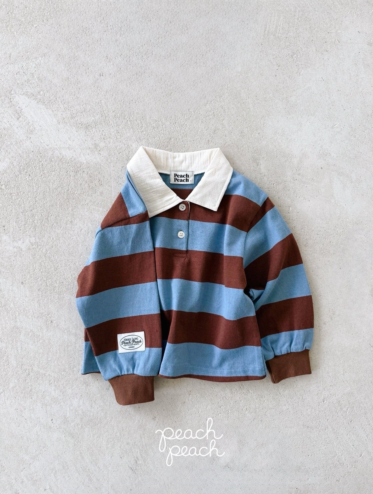 ［peach peach］Morning stripe collar tops
