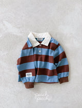 ［peach peach］Morning stripe collar tops