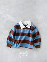 ［peach peach］Morning stripe collar tops