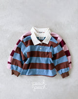 ［peach peach］Morning stripe collar tops