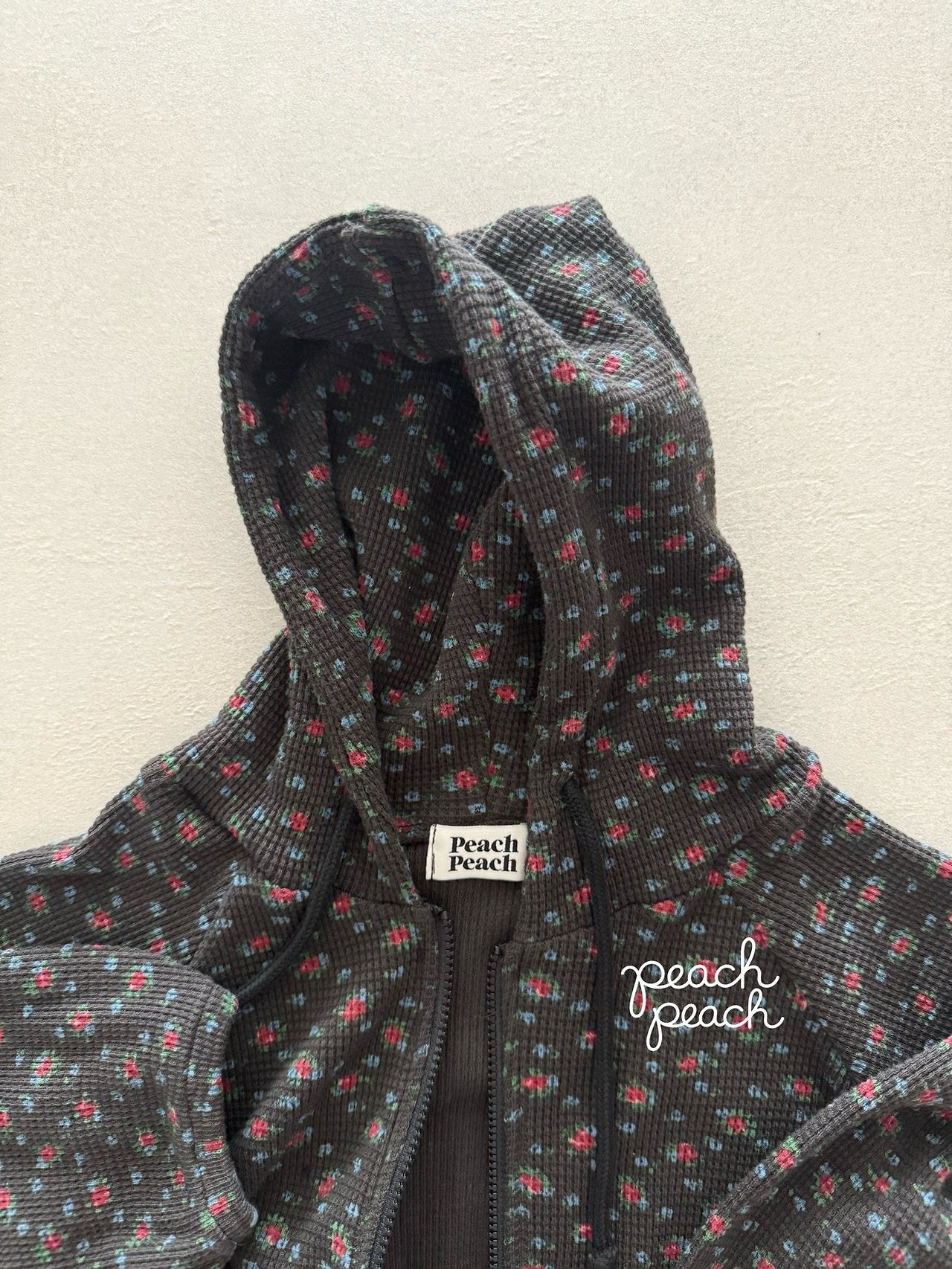 ［peach peach］Rossie waffle hoodie