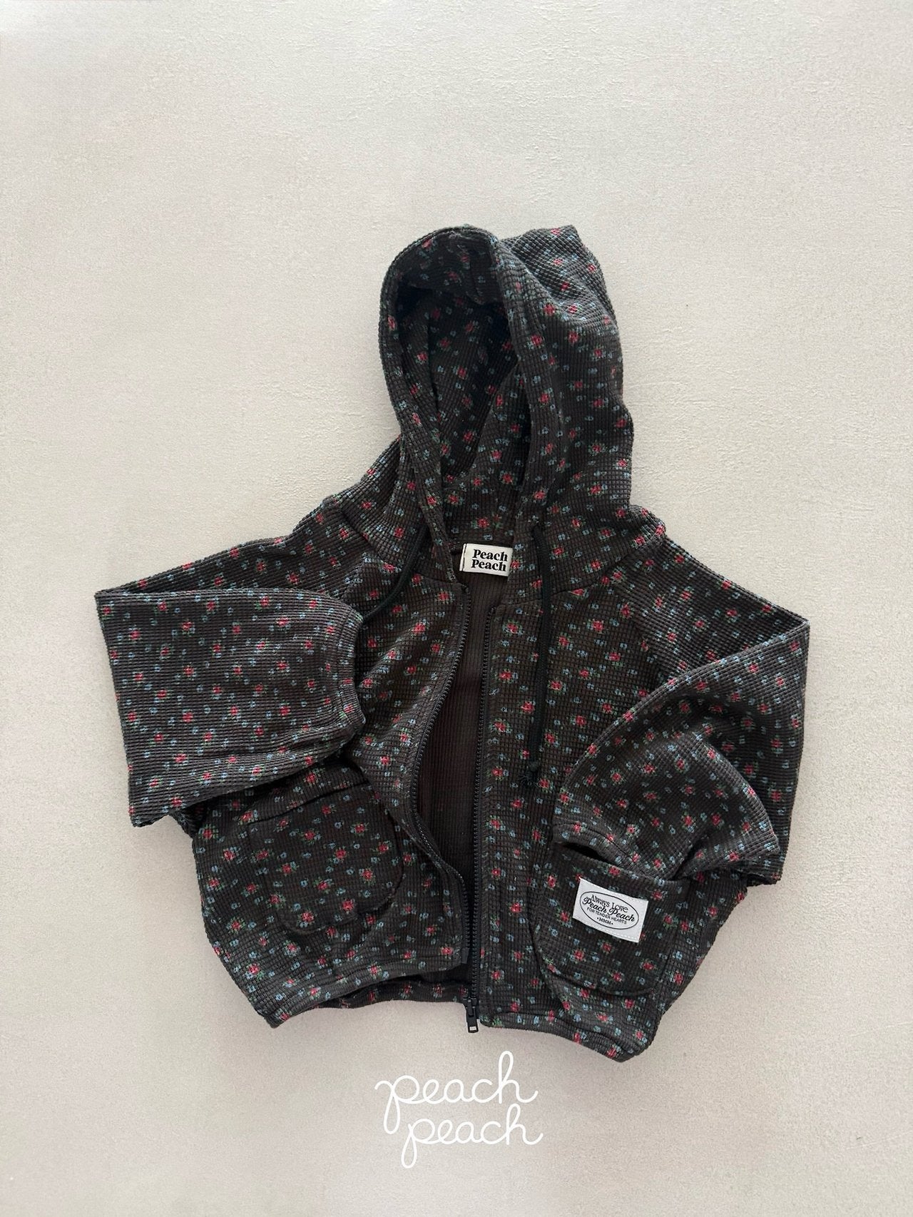 ［peach peach］Rossie waffle hoodie