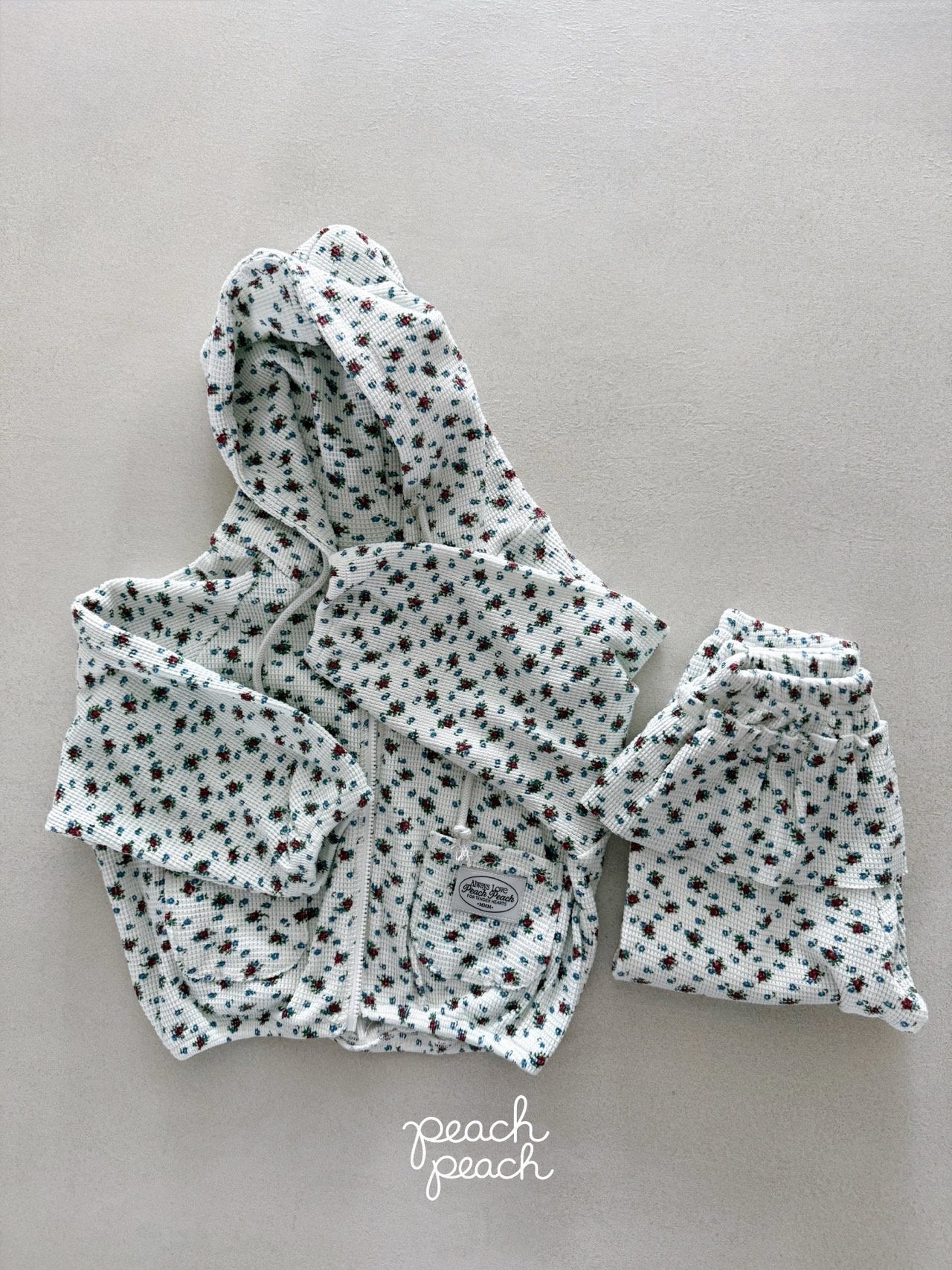 ［peach peach］Rossie waffle hoodie