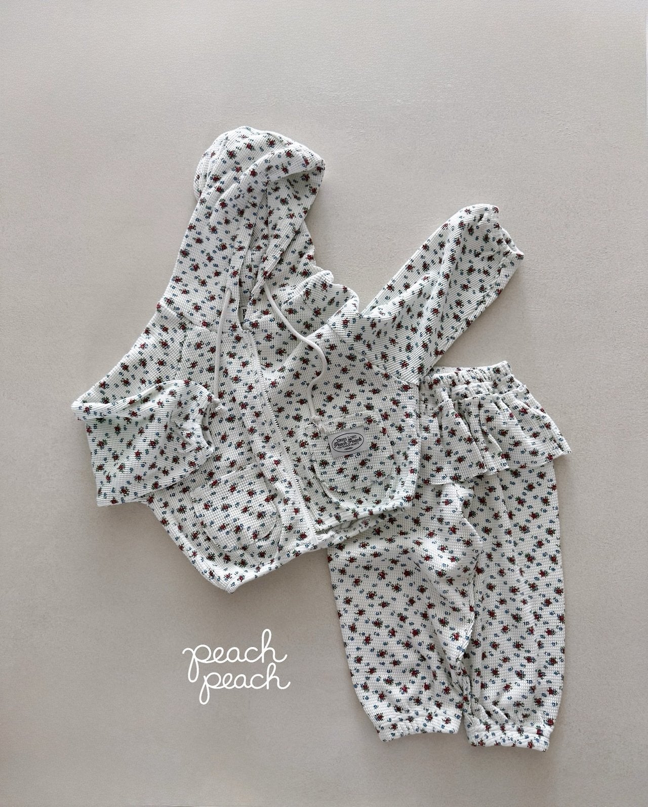 ［peach peach］Rossie waffle hoodie
