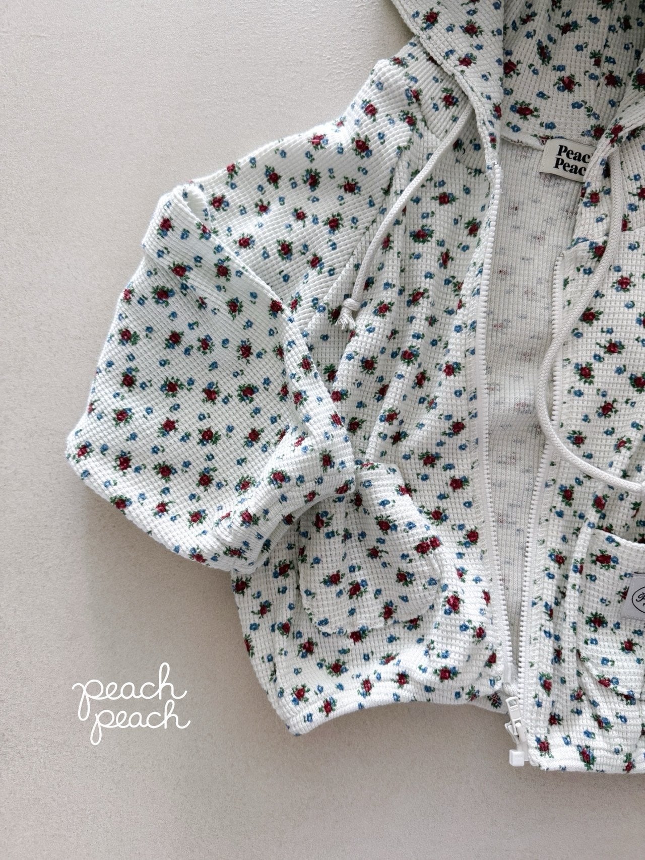 ［peach peach］Rossie waffle hoodie
