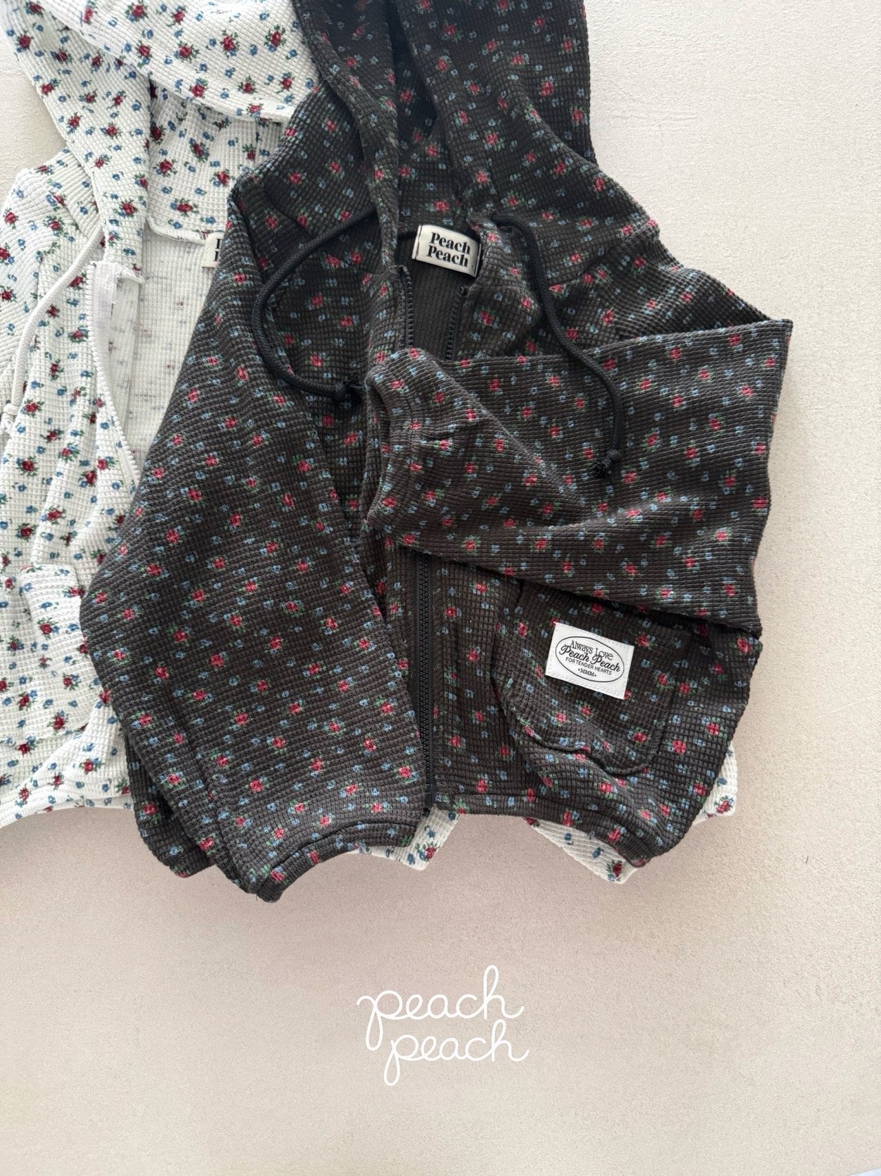 ［peach peach］Rossie waffle hoodie