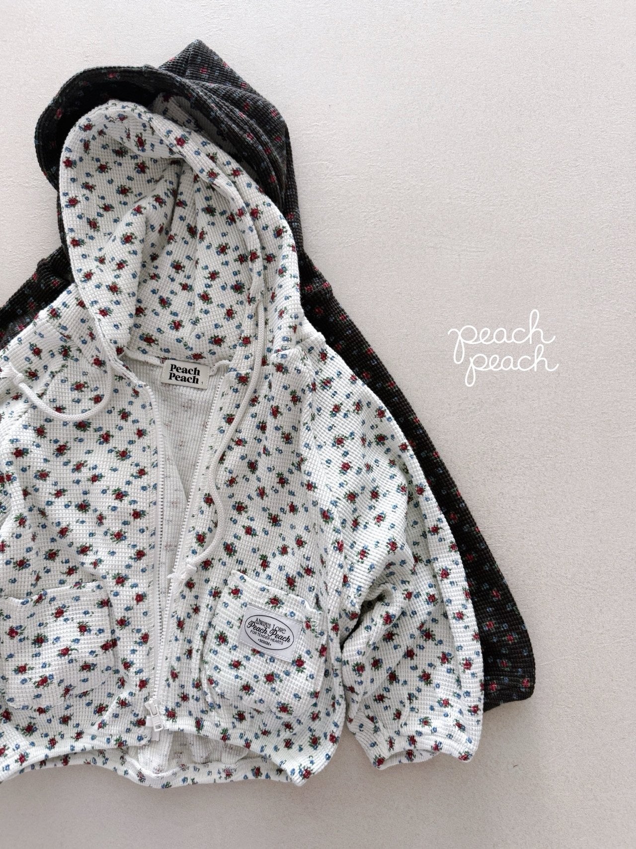 ［peach peach］Rossie waffle hoodie