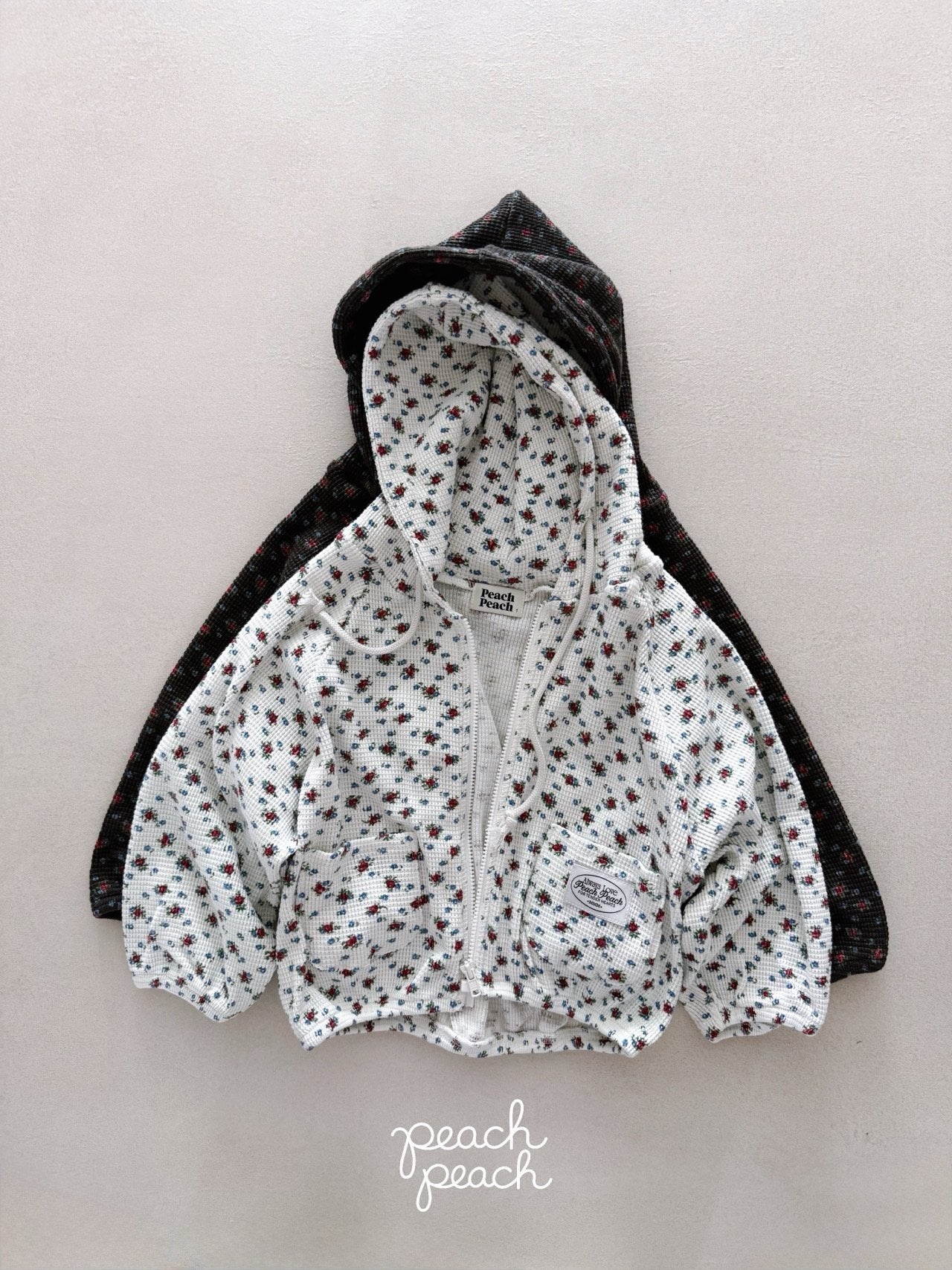 ［peach peach］Rossie waffle hoodie