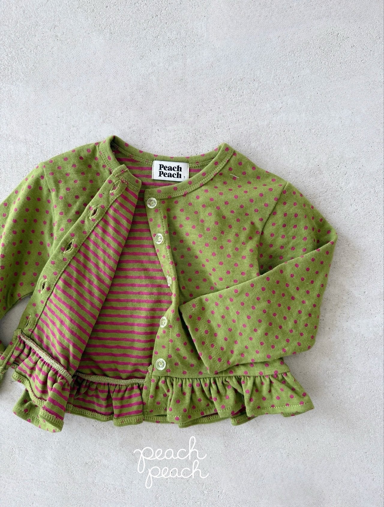 ［peach peach］Caramel dot cardigan