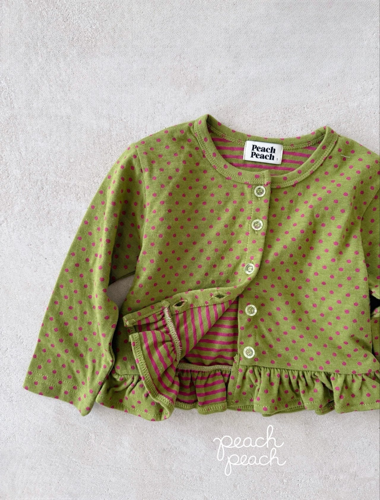 ［peach peach］Caramel dot cardigan