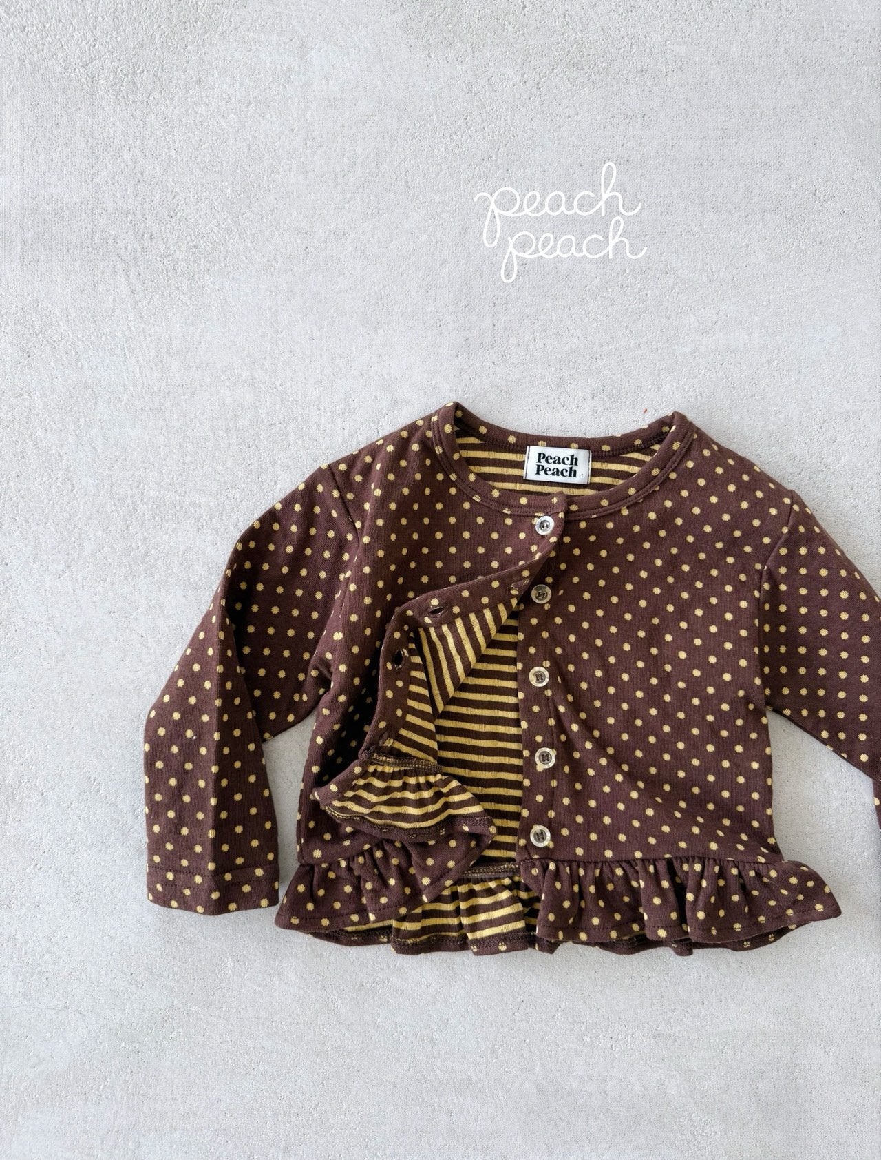 ［peach peach］Caramel dot cardigan