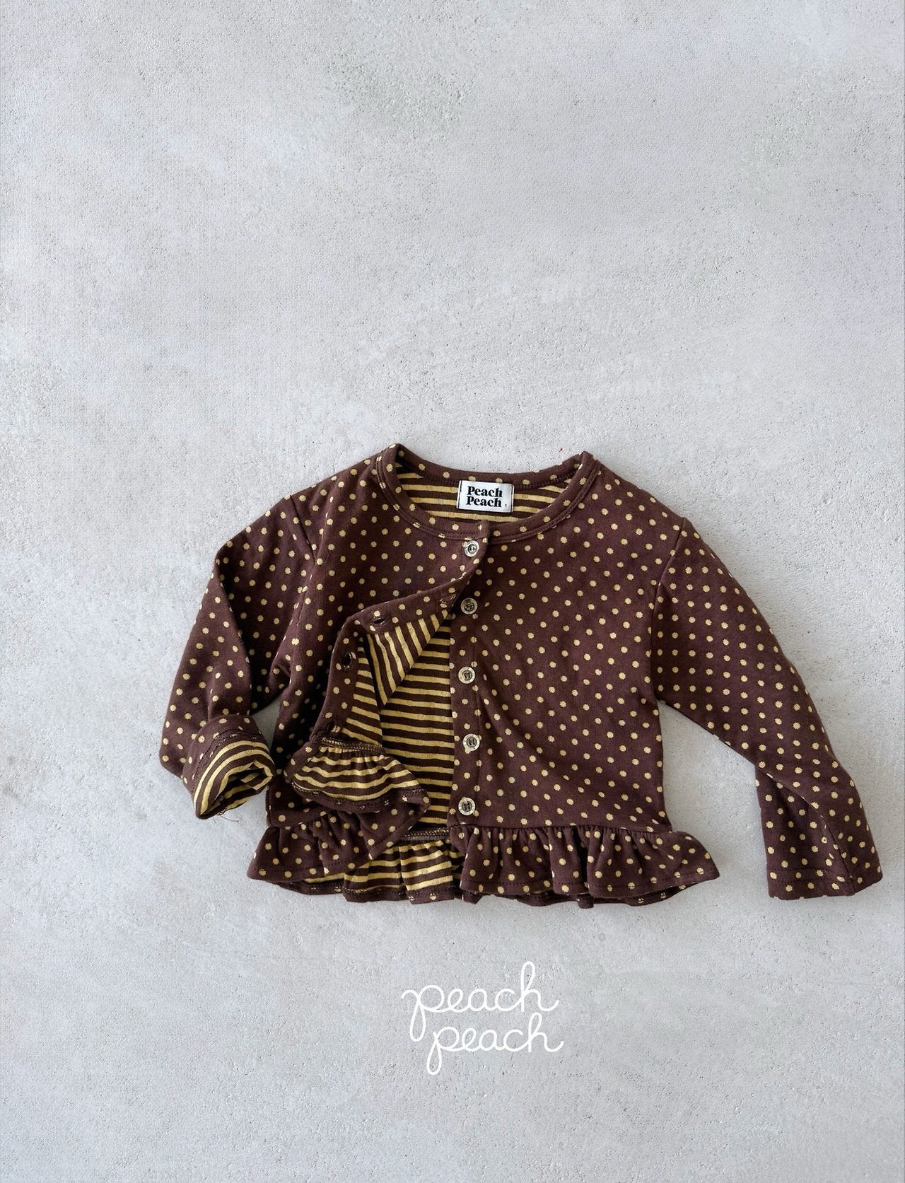 ［peach peach］Caramel dot cardigan