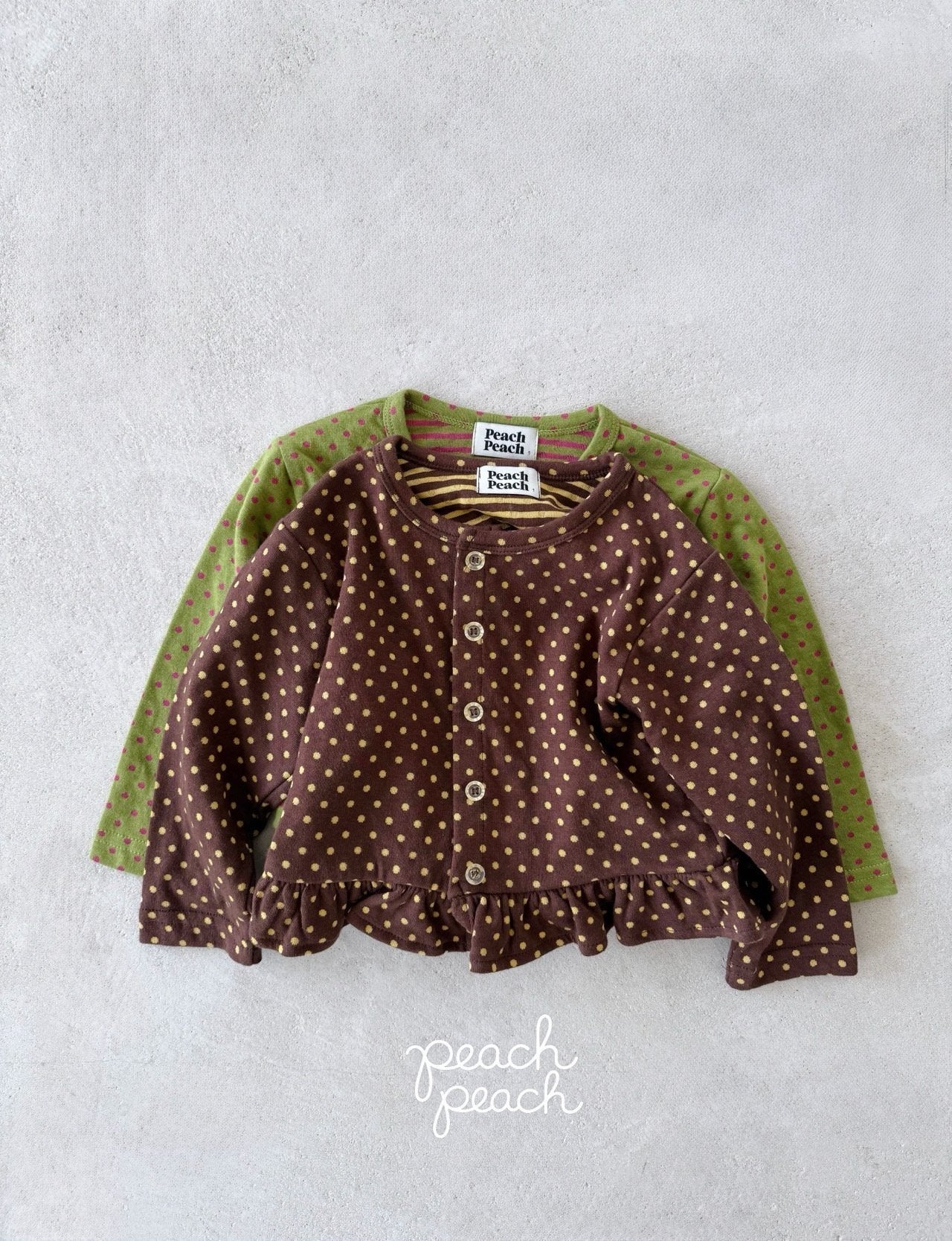 ［peach peach］Caramel dot cardigan