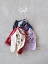 ［peach peach］Hello peach raglan tee