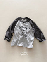 ［peach peach］Hello peach raglan tee