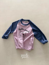 ［peach peach］Hello peach raglan tee