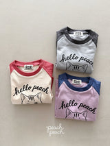 ［peach peach］Hello peach raglan tee
