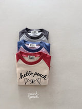 ［peach peach］Hello peach raglan tee