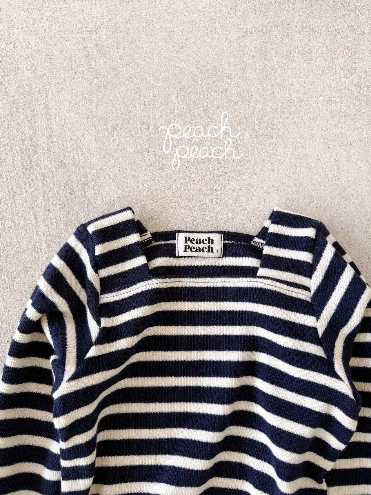 ［peach peach］London stripe knit tee