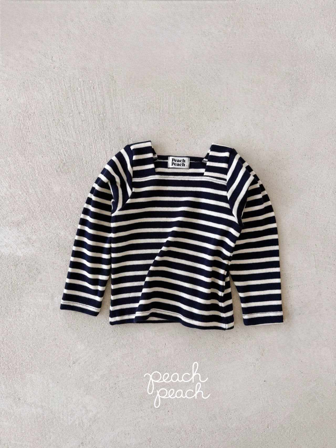 ［peach peach］London stripe knit tee