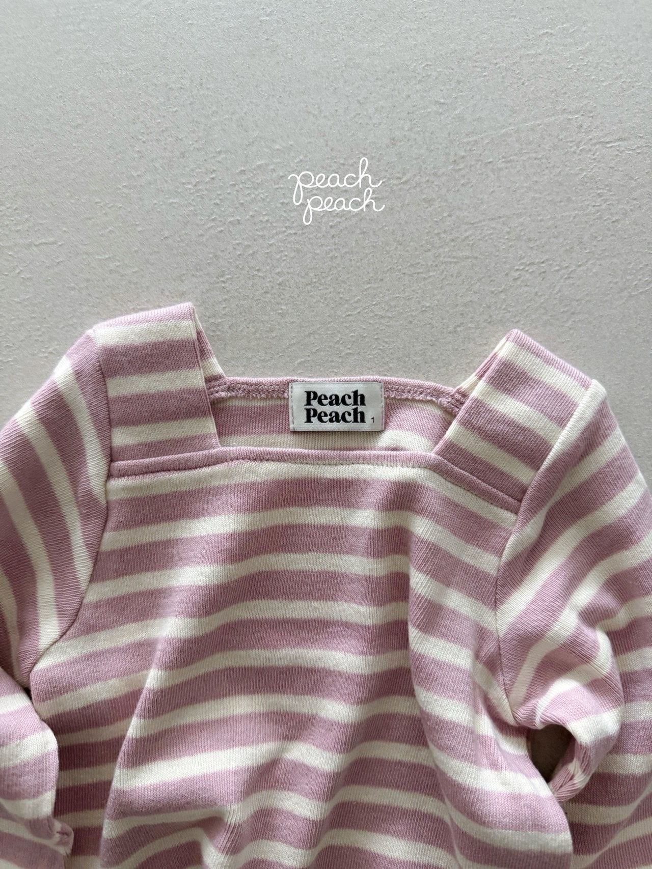 ［peach peach］London stripe knit tee